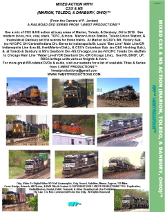 Photo of Rear Cover of Video Mixed Action with CSX & NS (Marion, Toledo, Danbury, OH)­™ © 2019 from 1-West Productions™