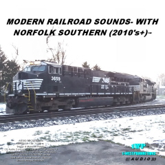 Photo of Front Cover of Audio CD Modern Railroad Sounds with Norfolk Southern (2010s+) ™ from 1-West Productions ™ AUDIO CD